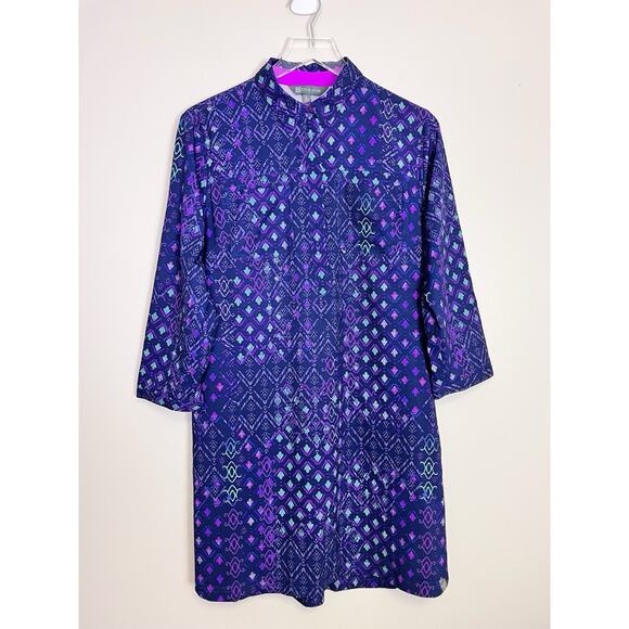 Title Nine Adventurista 1/4 Zip Dress Stretch Pockets Collared Purple Size Large - Picture 1 of 13